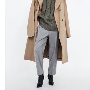Zara Soft Feel Gray Cigarette Pants